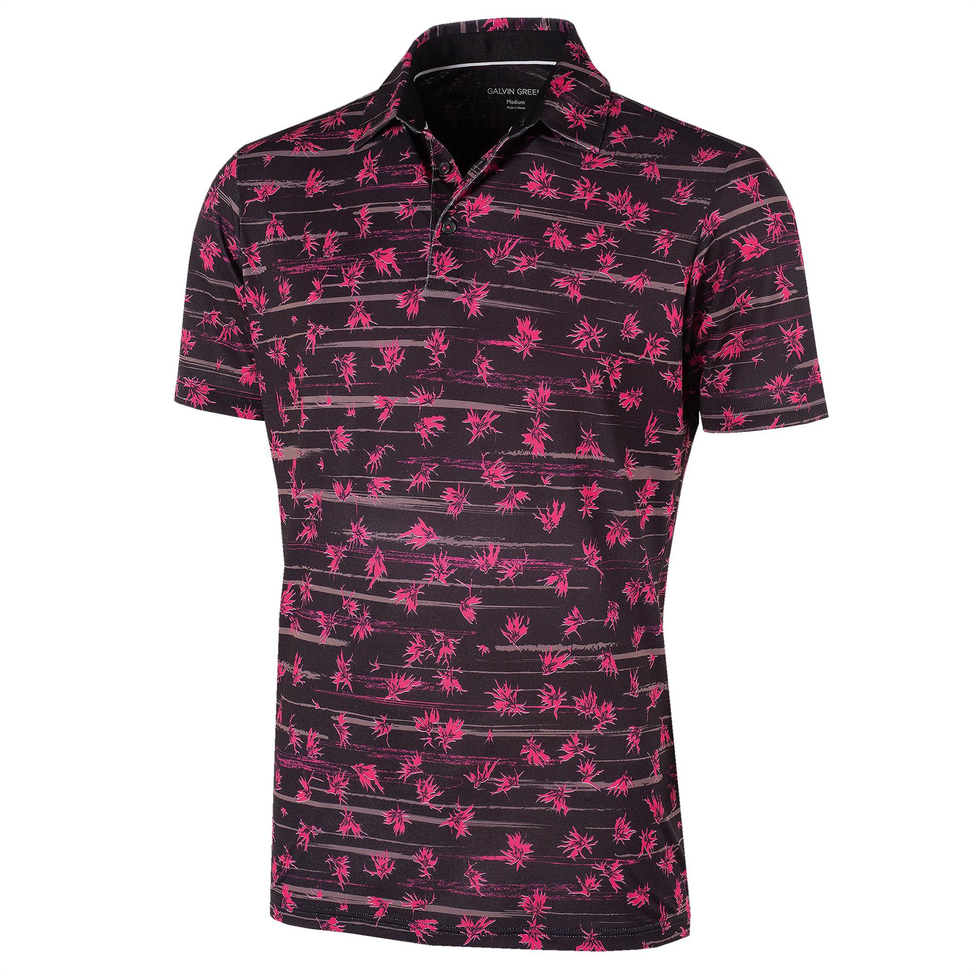 Galvin Green Malik Golf Polo Shirt Pink/Black